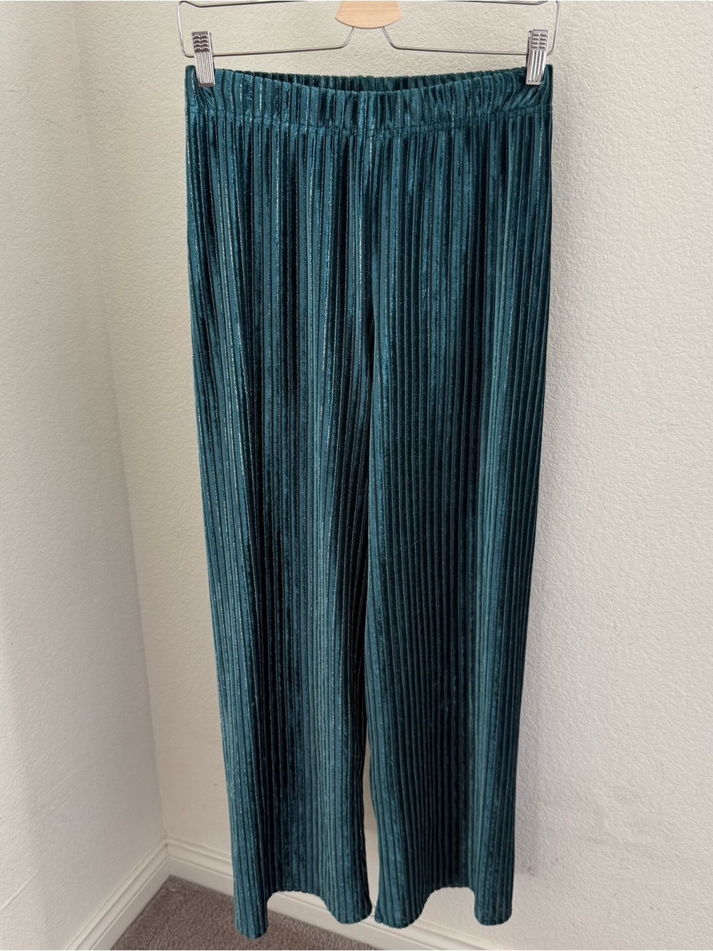 House of Harlow 1960 Revolve Velvet Metalic Pants teal Wide Leg party cocktail